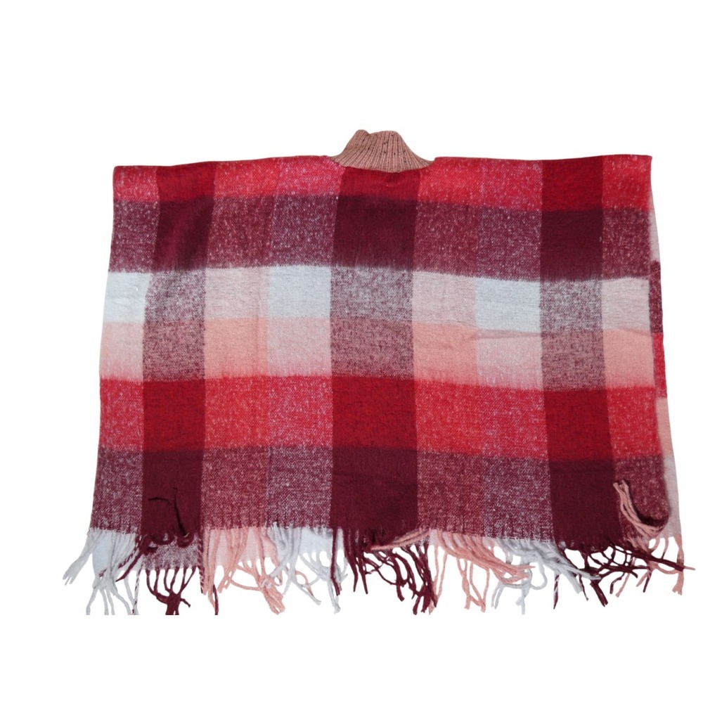 Kensie Sleeveless Burgundy Turtleneck Shawl One Size Women's Wrap - Picture 4 of 7